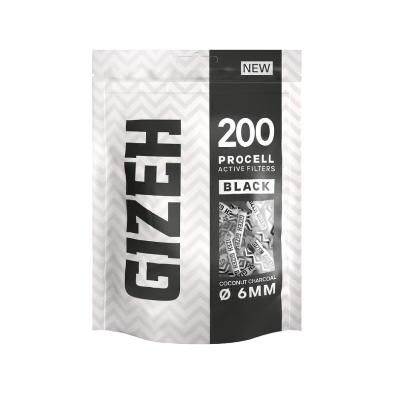 Gizeh Procell Filter 6mm 200Stk. Schwarz